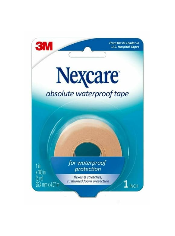 Nexcare Waterproof First Aid Tape, Hospital Grade, 1/Roll