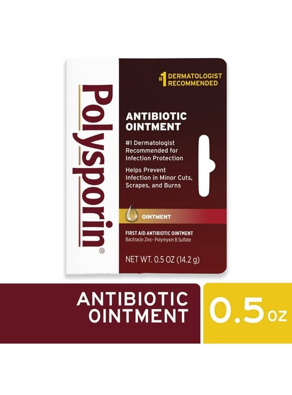 Polysporin First Aid Topical Antibiotic Ointment, Travel Size, 0.5 oz