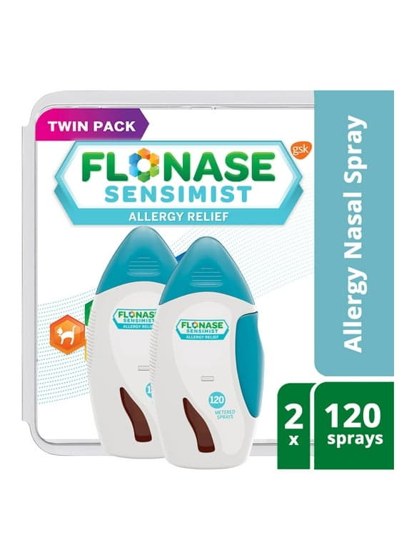 Flonase Sensimist Allergy Relief Spray, Non Drowsy Allergy Medicine, 120 Sprays, 2 Pack