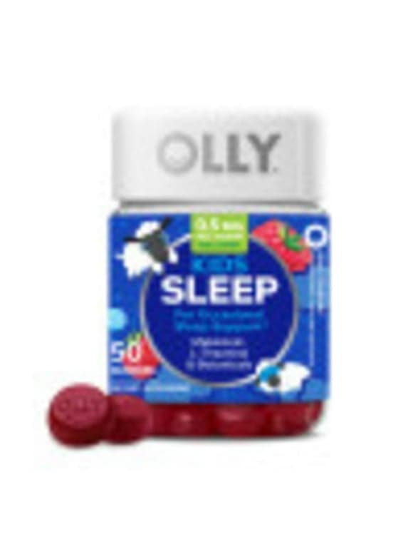 OLLY Kids Sleep Gummy Supplement, 0.5 Melatonin, L Theanine, Raspberry Flavor, 50 Ct