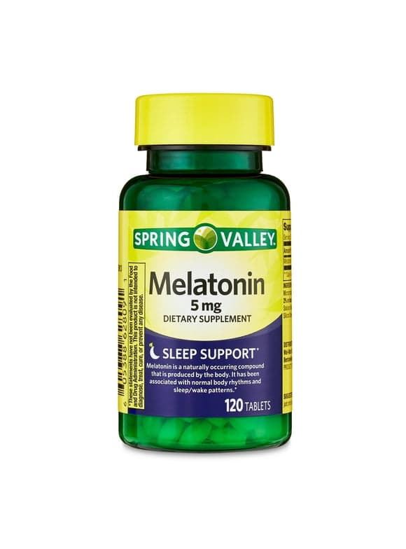 Spring Valley Melatonin Tablets Dietary Supplement, 5 mg, 120 Count