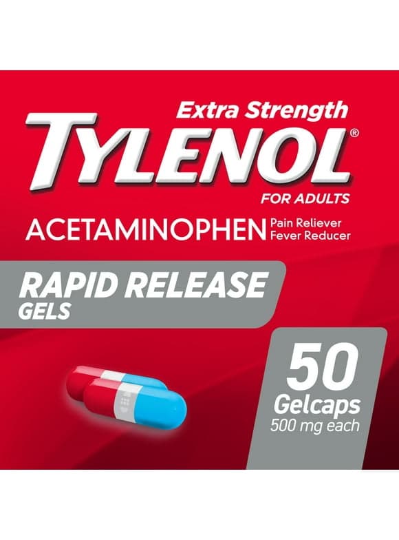 Tylenol Extra Strength Acetaminophen Rapid Release Gels, 50 Ct