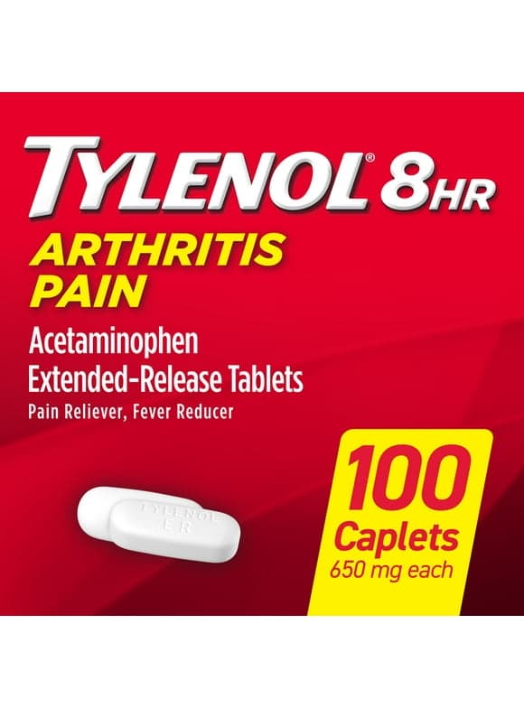 Tylenol 8 Hour Arthritis & Joint Pain Acetaminophen Caplets, 100 Count